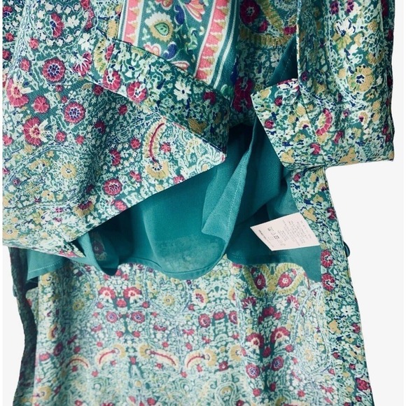 Anthropologie Maeve Meret Green Paisley Silk Tunic Top Womens Size 2 NWT $118 - Picture 11 of 16